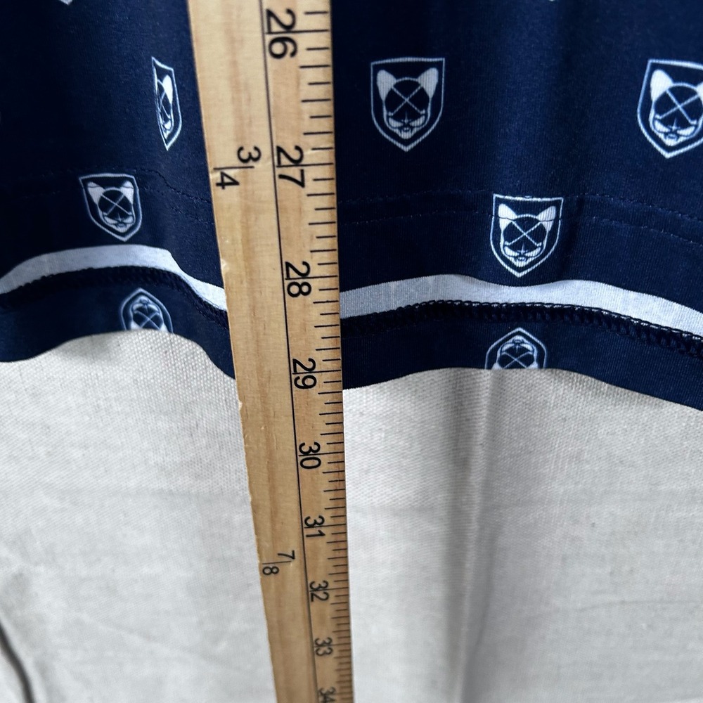 Puma X Skull Cat Collection Print Golf Polo Shirt Navy Blue Short Sleeve M - Picture 6 of 7